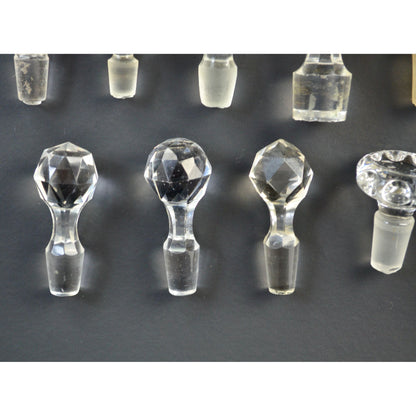 Cut Apothecary Glass Bottle Stoppers Vintage Lot of 10 Clear