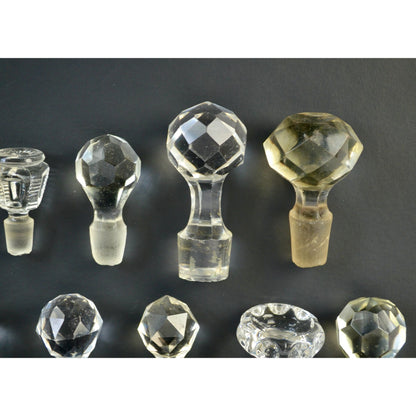 Cut Apothecary Glass Bottle Stoppers Vintage Lot of 10 Clear