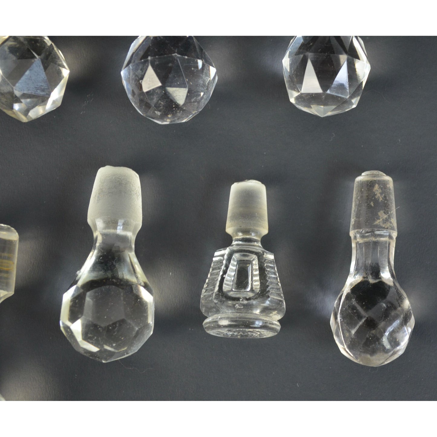 Cut Apothecary Glass Bottle Stoppers Vintage Lot of 10 Clear