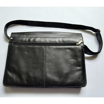Wilson's Leather Black Messenger Laptop Bag CLEAN
