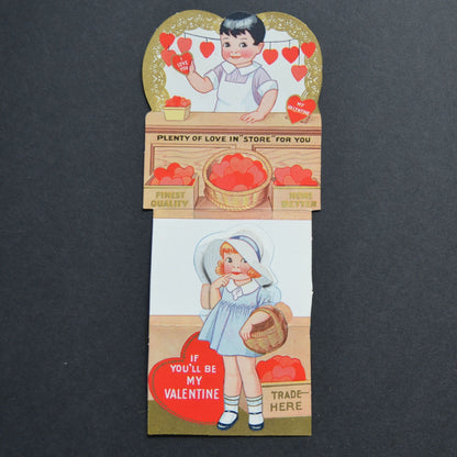 If You'll Be My Valentine Trade Here Vintage Card
