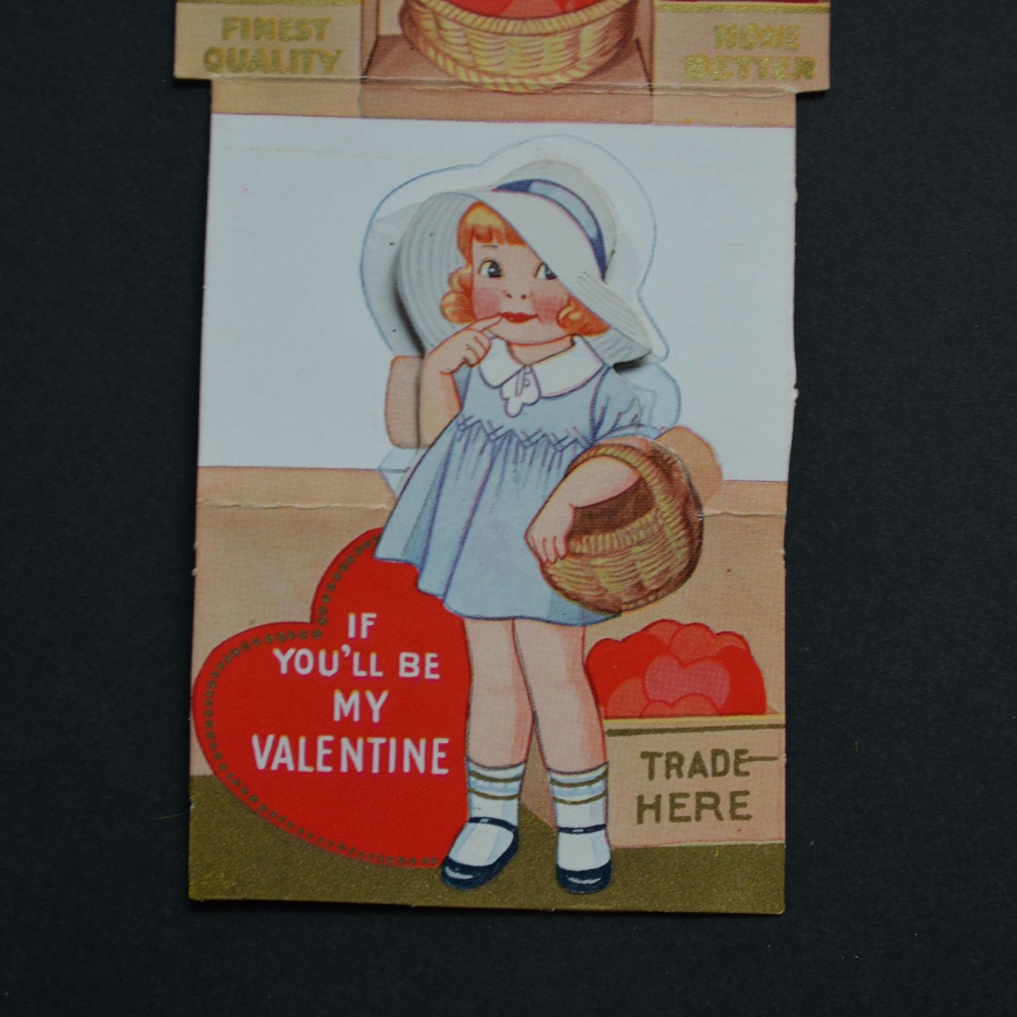 If You'll Be My Valentine Trade Here Vintage Card