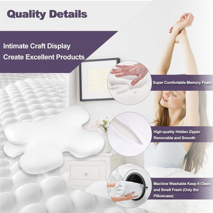 Hotodeal Cervical Neck Pillow New White Memory Foam