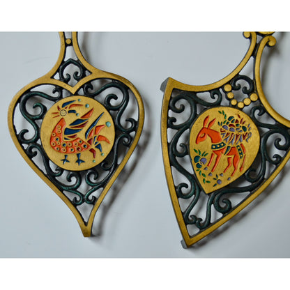 Dayagi Israel Brass Painted Trivet Set of 2