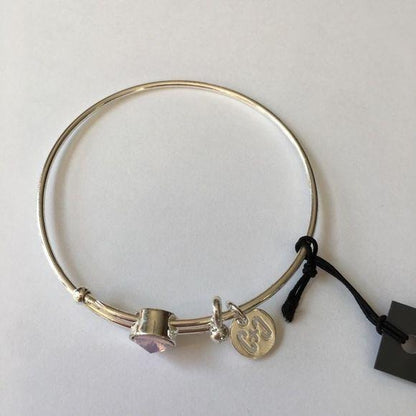 Coco + Carmen Silver Adjustable Bangle Bracelet Pink