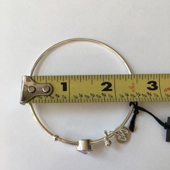 Coco + Carmen Silver Adjustable Bangle Bracelet Pink