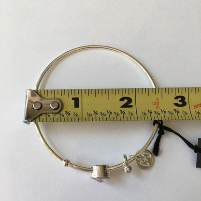Coco + Carmen Silver Adjustable Bangle Bracelet Pink