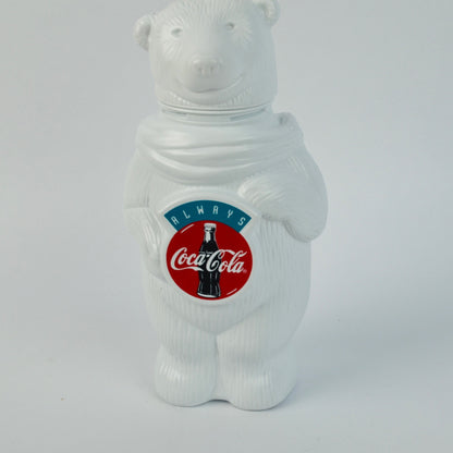 Coca Cola Polar Bear Drinking Water Bottle with Straw Vintage