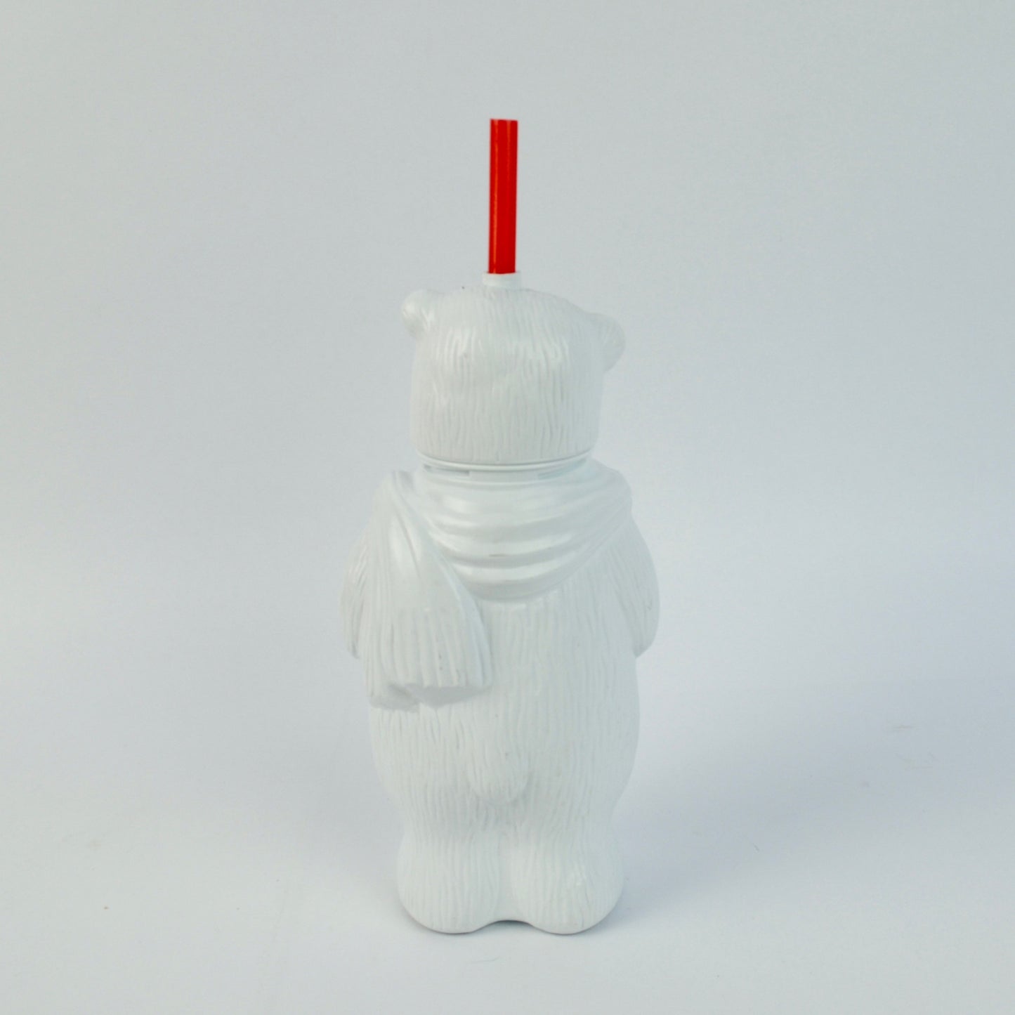 Coca Cola Polar Bear Drinking Water Bottle with Straw Vintage