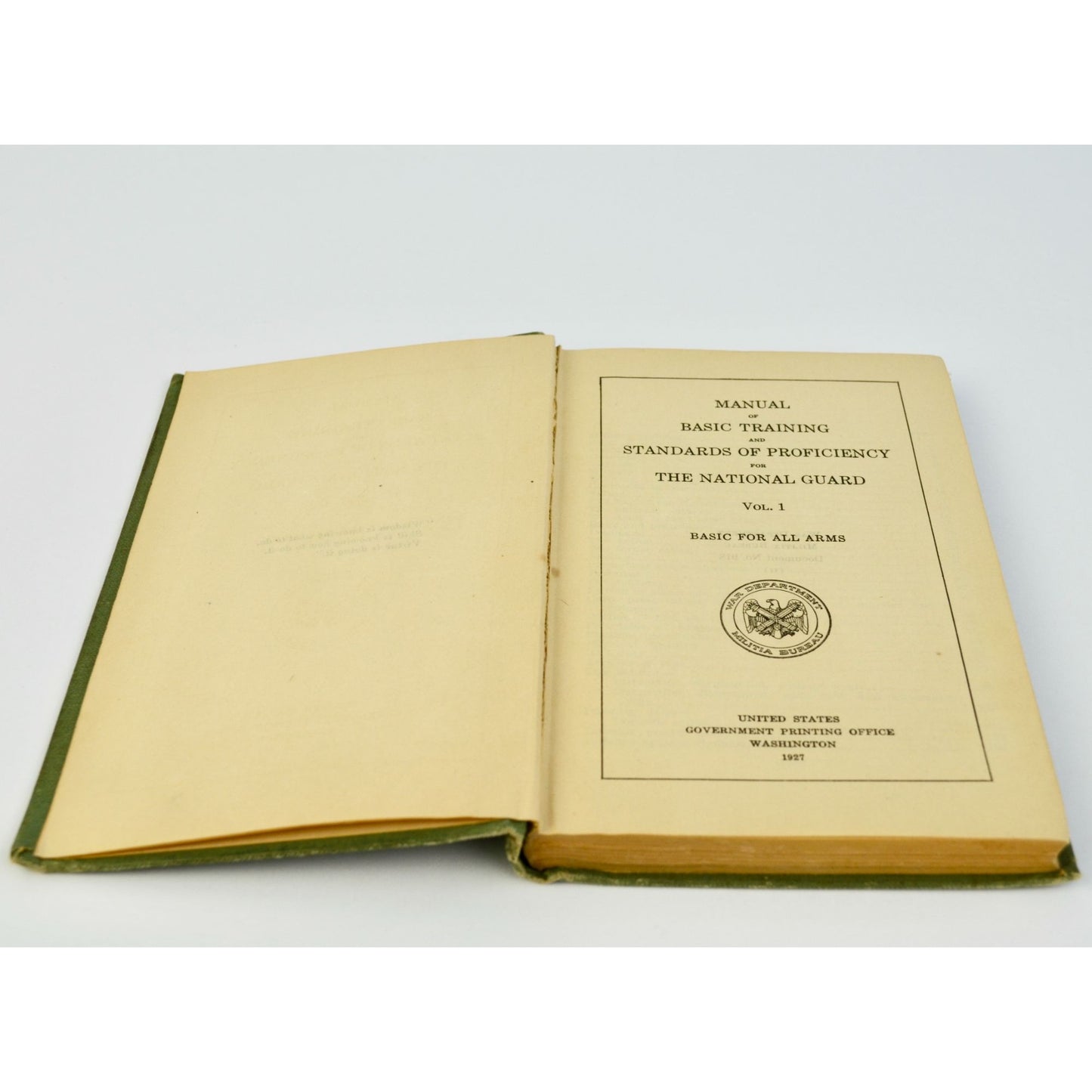 1927 Manual of Basic Training & Standards of Proficiency for The National Guard