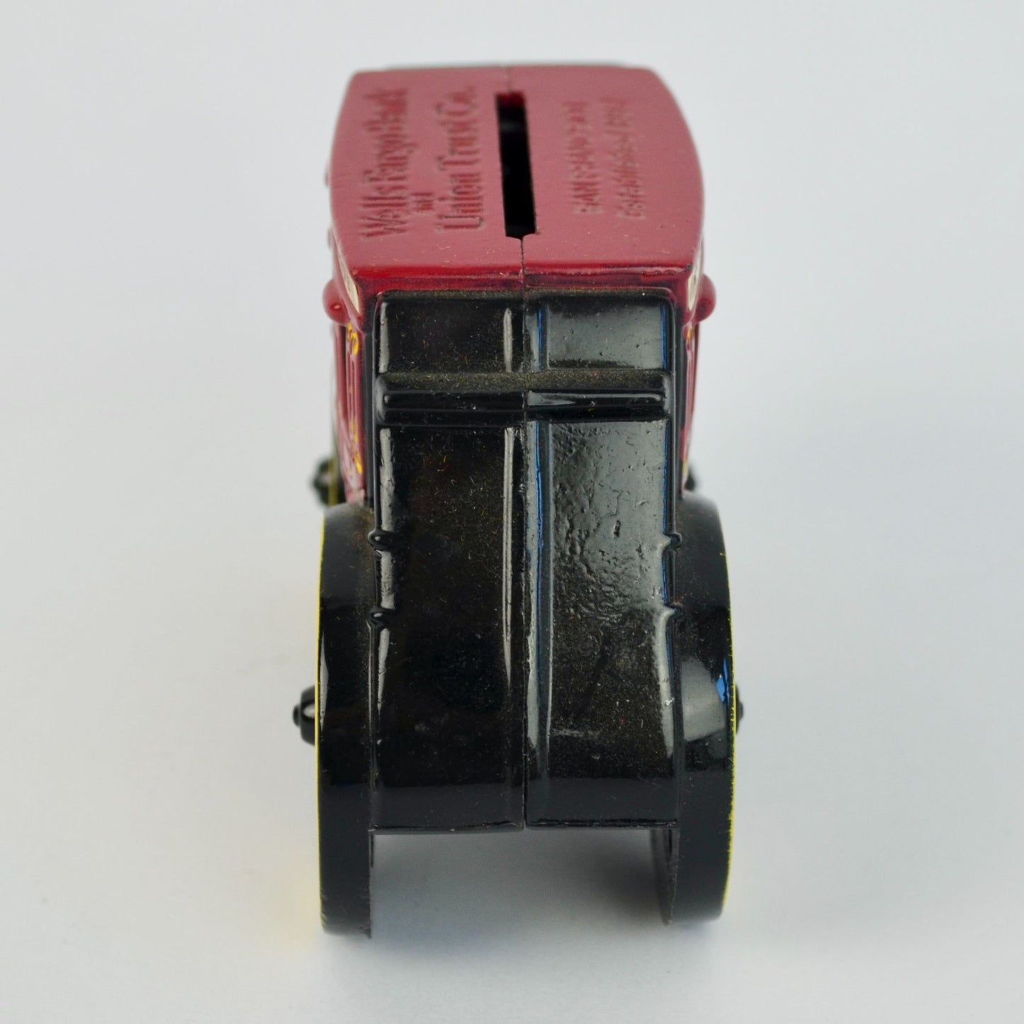 Vintage Wells Fargo Stagecoach Metal Bank San Francisco Red & Black 5.5"x3.5" WITH KEY