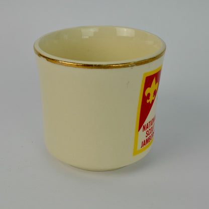 1977 National Scout Jamboree Boy Scouts of America Gold Rim Vintage Mug
