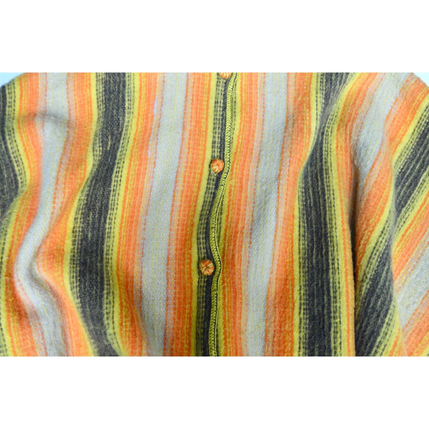 1970s BRIGHT Yellow & Orange Poncho Striped