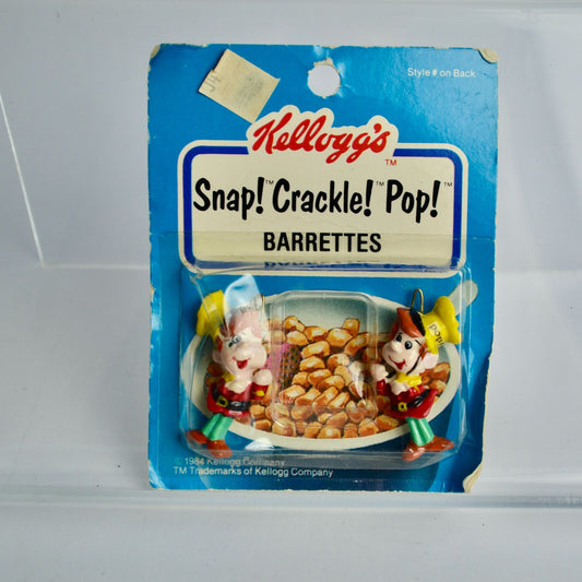 Kellogg's Snap Crackle Pop Barrettes Vintage NOS New 1984