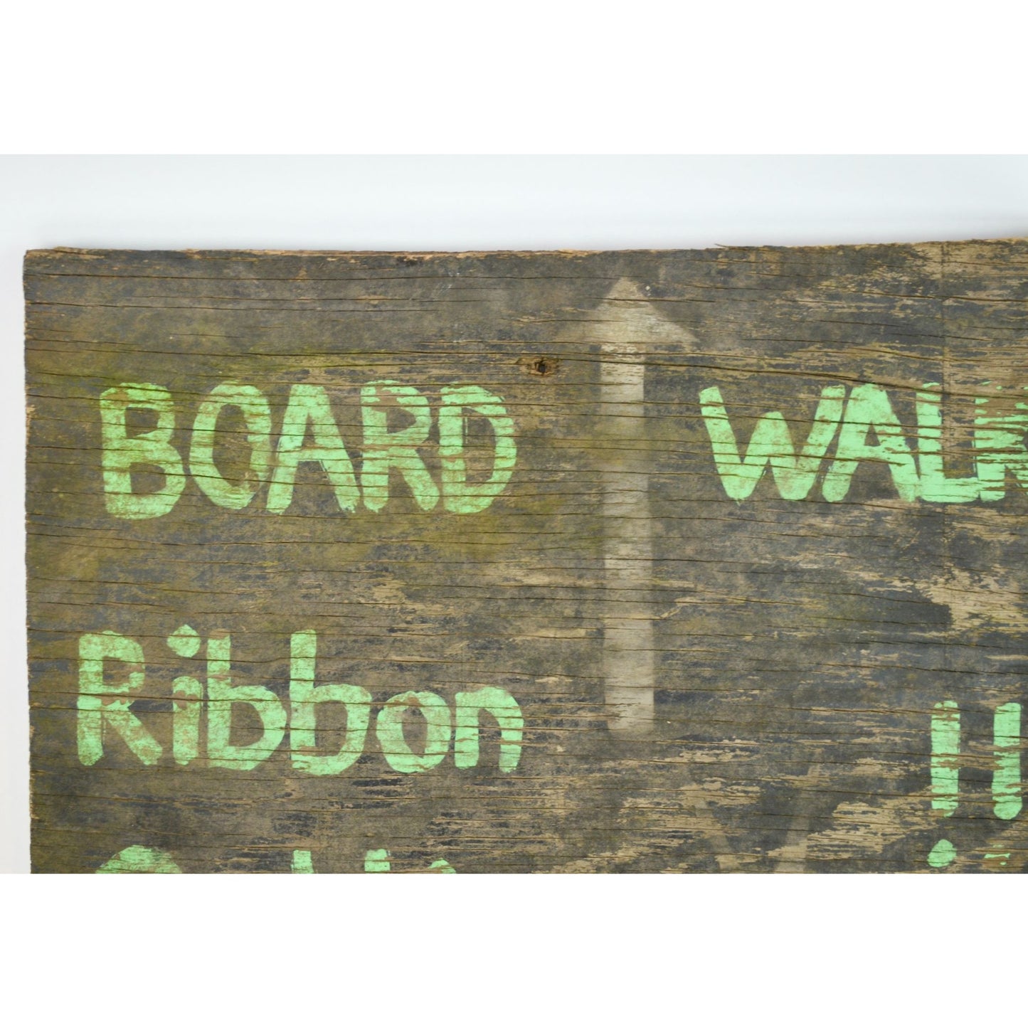 Vintage Wood Sign 15 x 18" "BOARD WALK, RIBBON CUTTING"