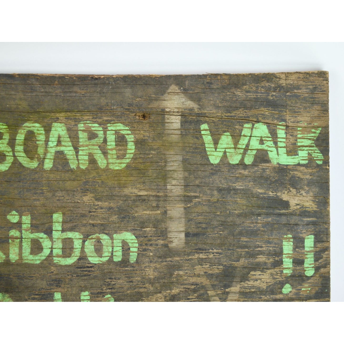 Vintage Wood Sign 15 x 18" "BOARD WALK, RIBBON CUTTING"