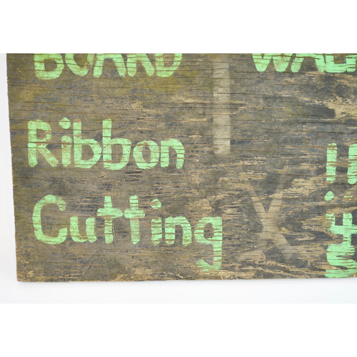 Vintage Wood Sign 15 x 18" "BOARD WALK, RIBBON CUTTING"