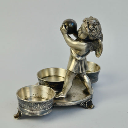 Reed & Barton Cherub Condiment Caddy Silver Antique