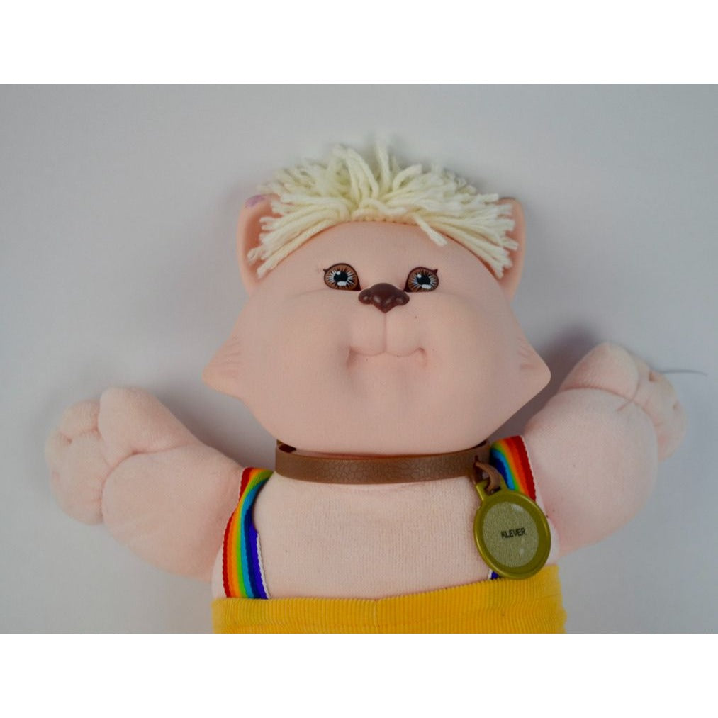 Cabbage Patch Kids Koosas Cat Yellow Rainbow Overalls 1983 Vintage