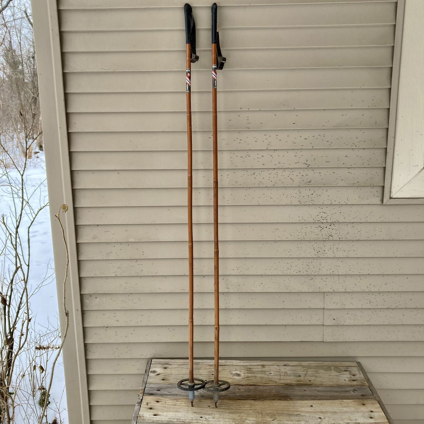 Vintage Sparta Bamboo Cross Country Ski Poles 150 cm Made in Norway