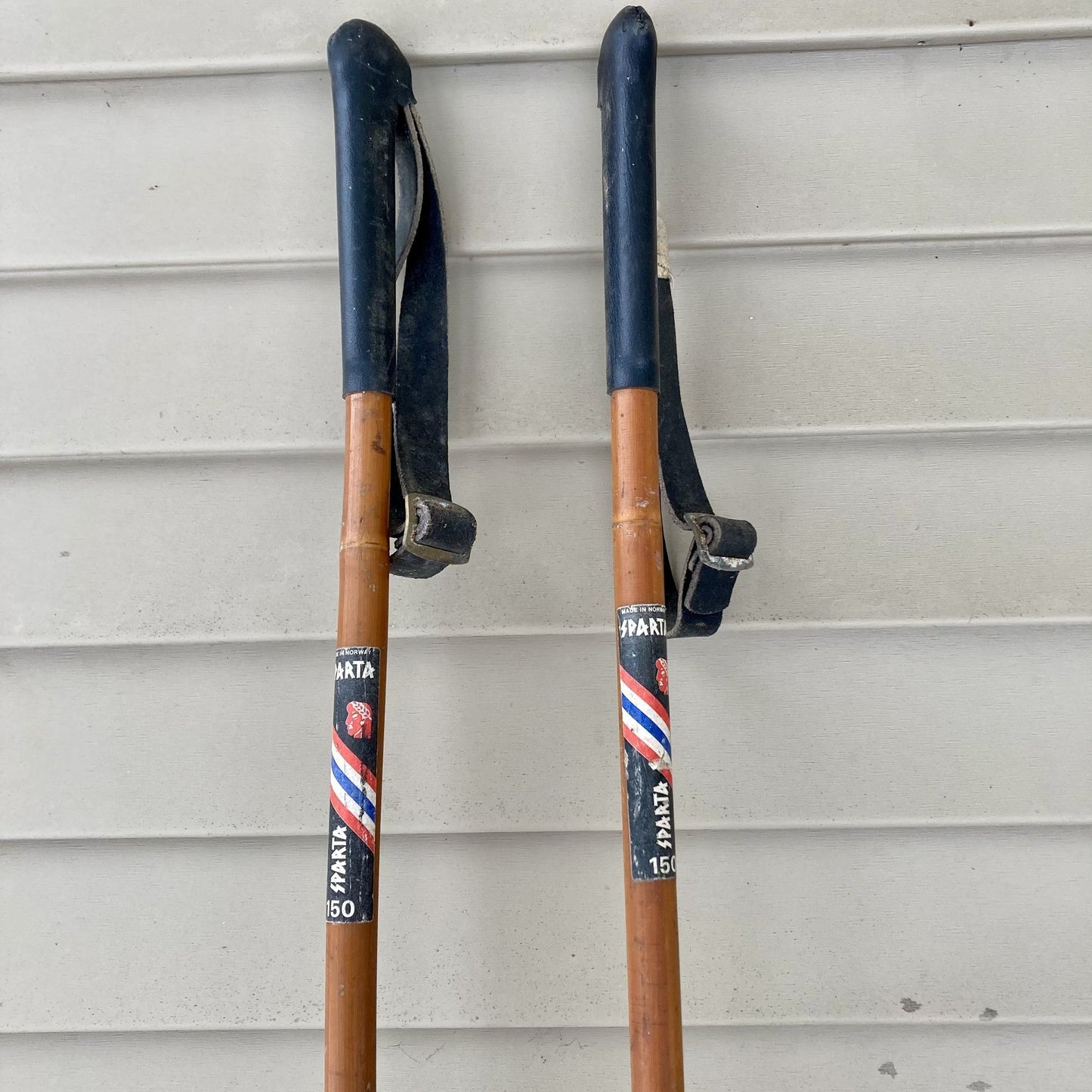 Vintage Sparta Bamboo Cross Country Ski Poles 150 cm Made in Norway