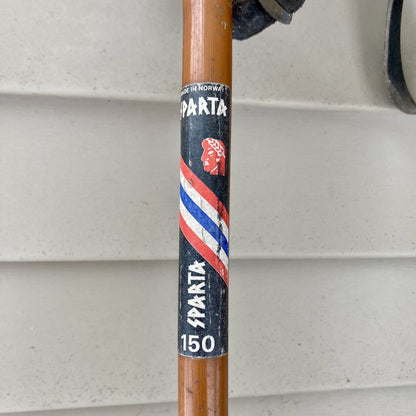 Vintage Sparta Bamboo Cross Country Ski Poles 150 cm Made in Norway