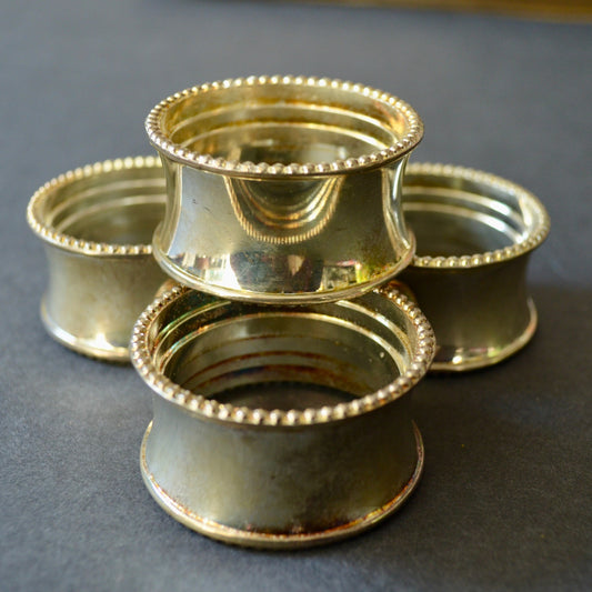 Set of 4 Napkin Rings Silver