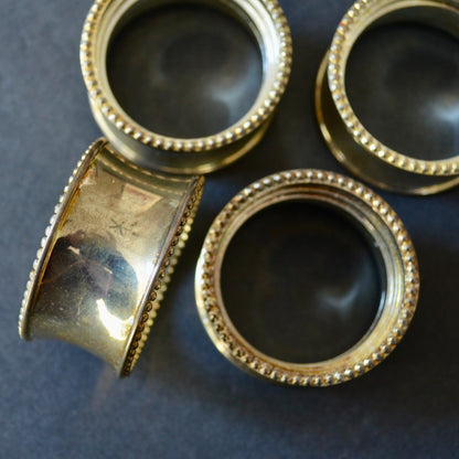 Set of 4 Napkin Rings Silver