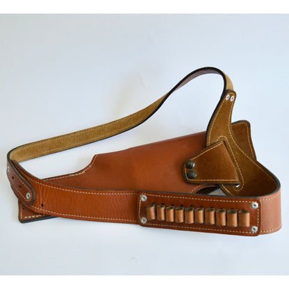 Vintage Leather Shoulder Holster Scabbard Ammo Ammunition Pouch Western