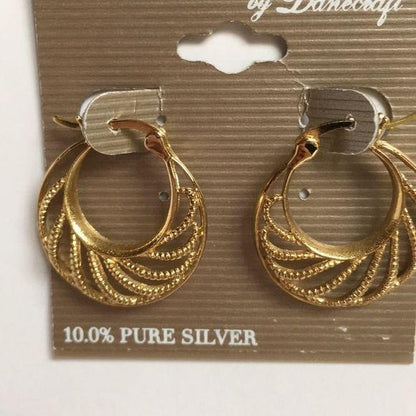 New Danecraft 24KT Gold Over Silver Earrings