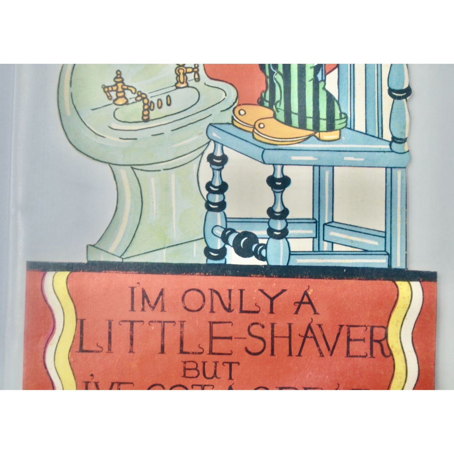 Vintage Valentine Card I'm Only a Little Shaver Large Card