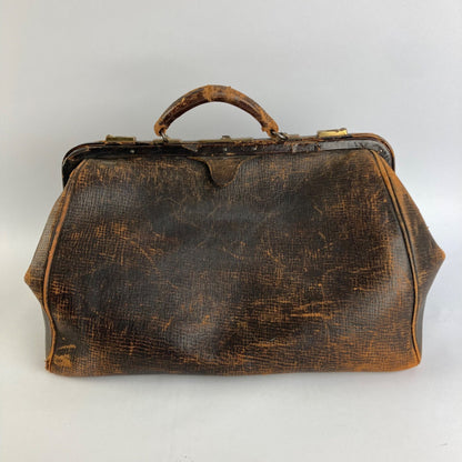Antique 16" Leather Doctor's Bag Genuine Cowhide Medical 16 Warranted 25 Vintage