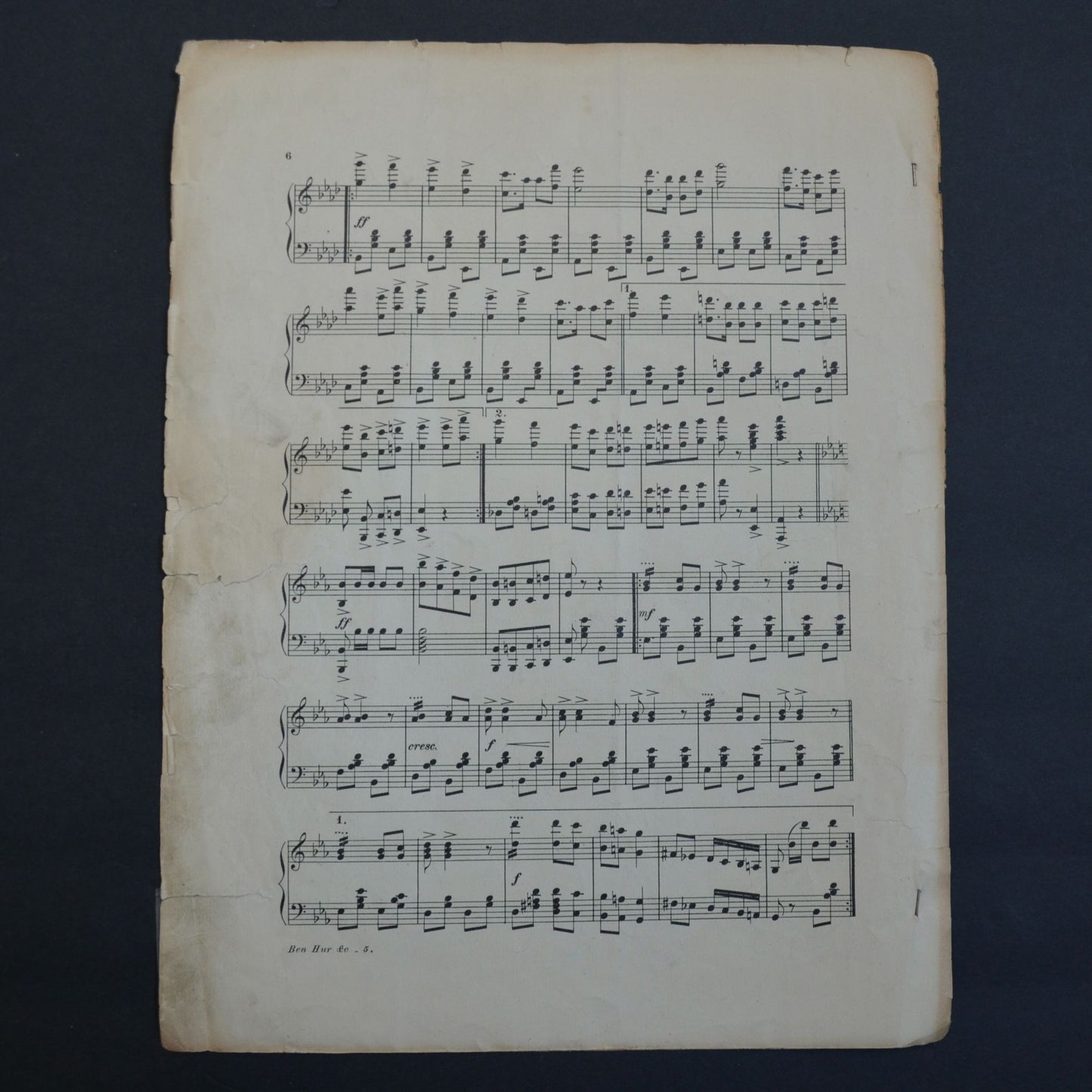 Chariot Race or Ben Hur March E. T. Paull 1894 Sheet Music