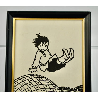 Boy Jumping Print Vintage in Frame 5 x 7"