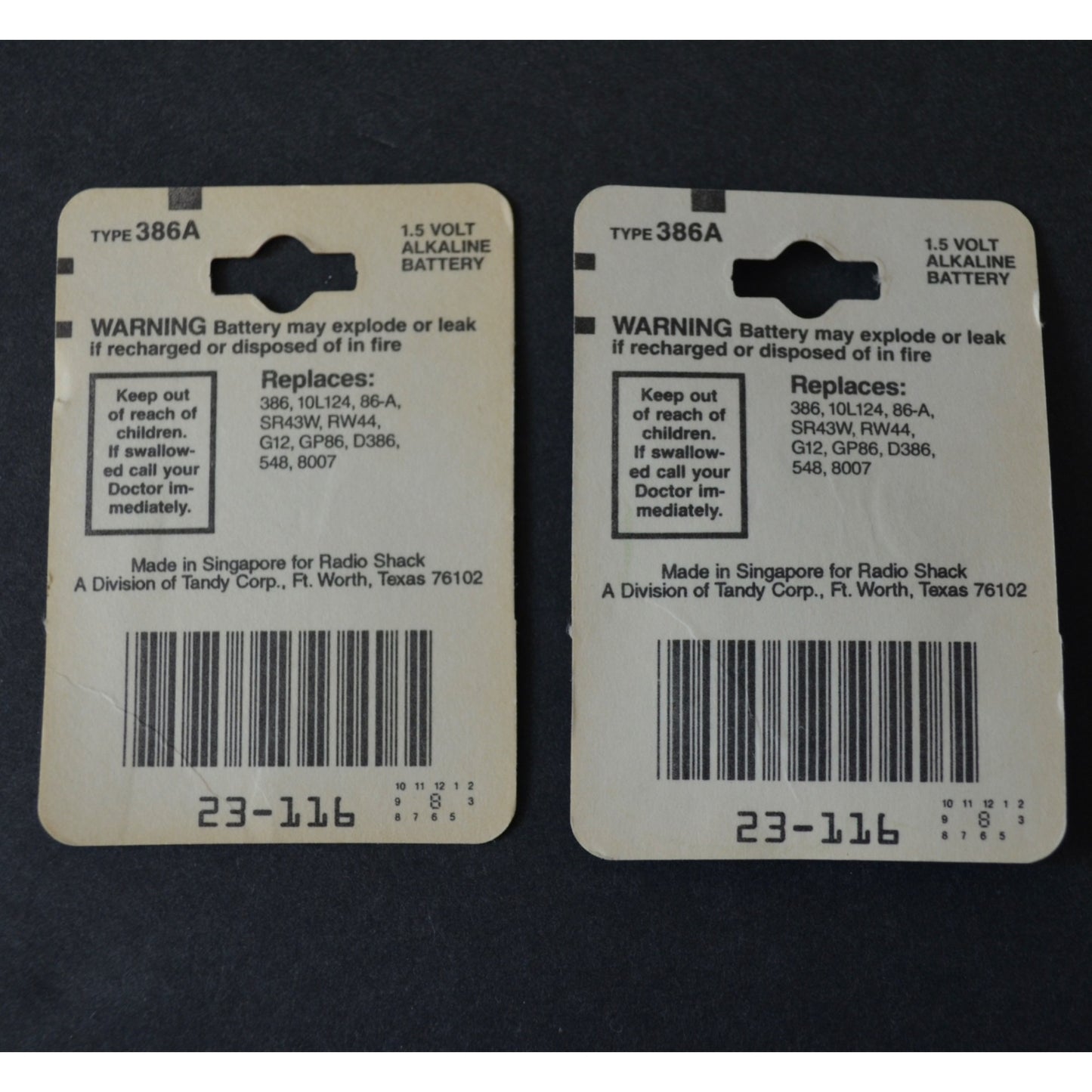 Radio Shack Calculator Enercell Alkaline 386A Battery Unused READ