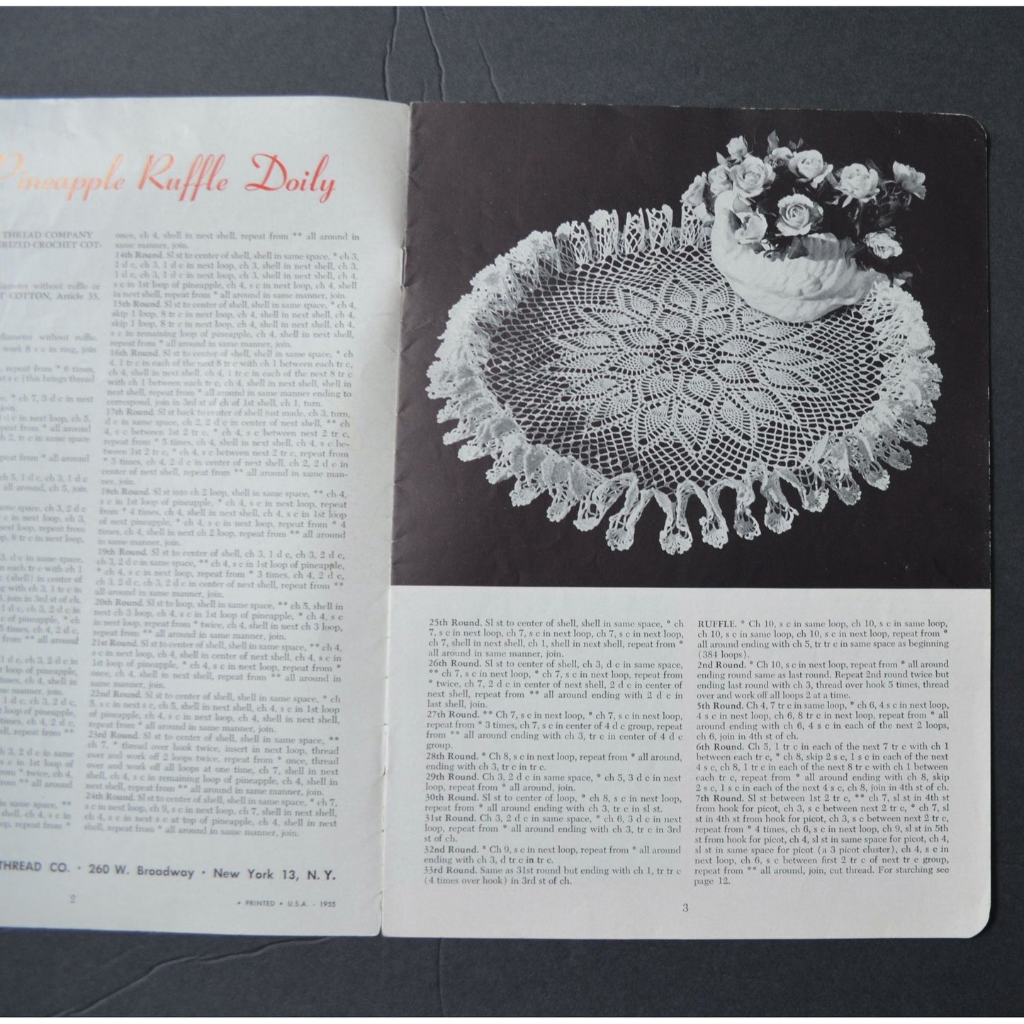 Vintage Star Doily Book No. 120 1955 Crochet Patterns Pineapples & Ruffles