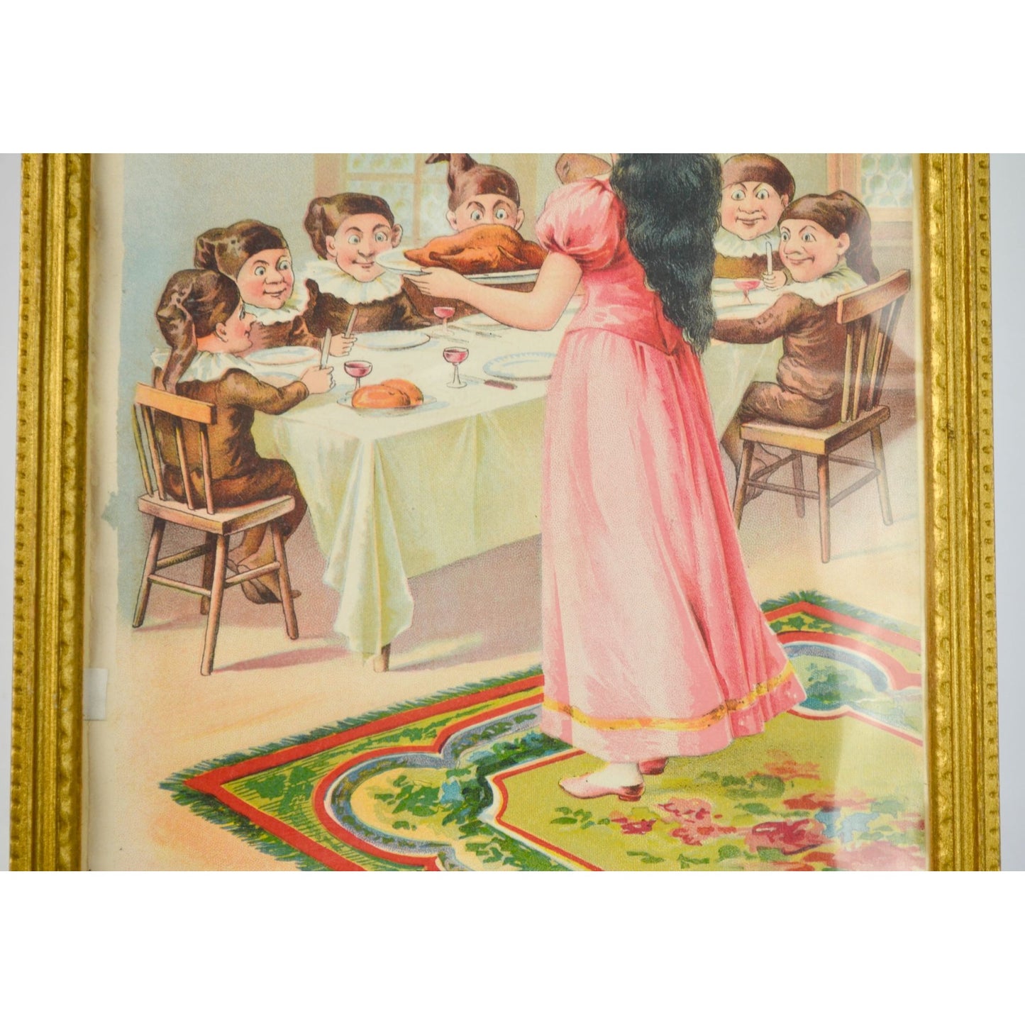 Brownies at Supper Framed Print Vintage 9.75 x 7.75"