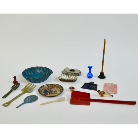 Lot Vintage Dollhouse? Accessories Tin Toys Miniature Random