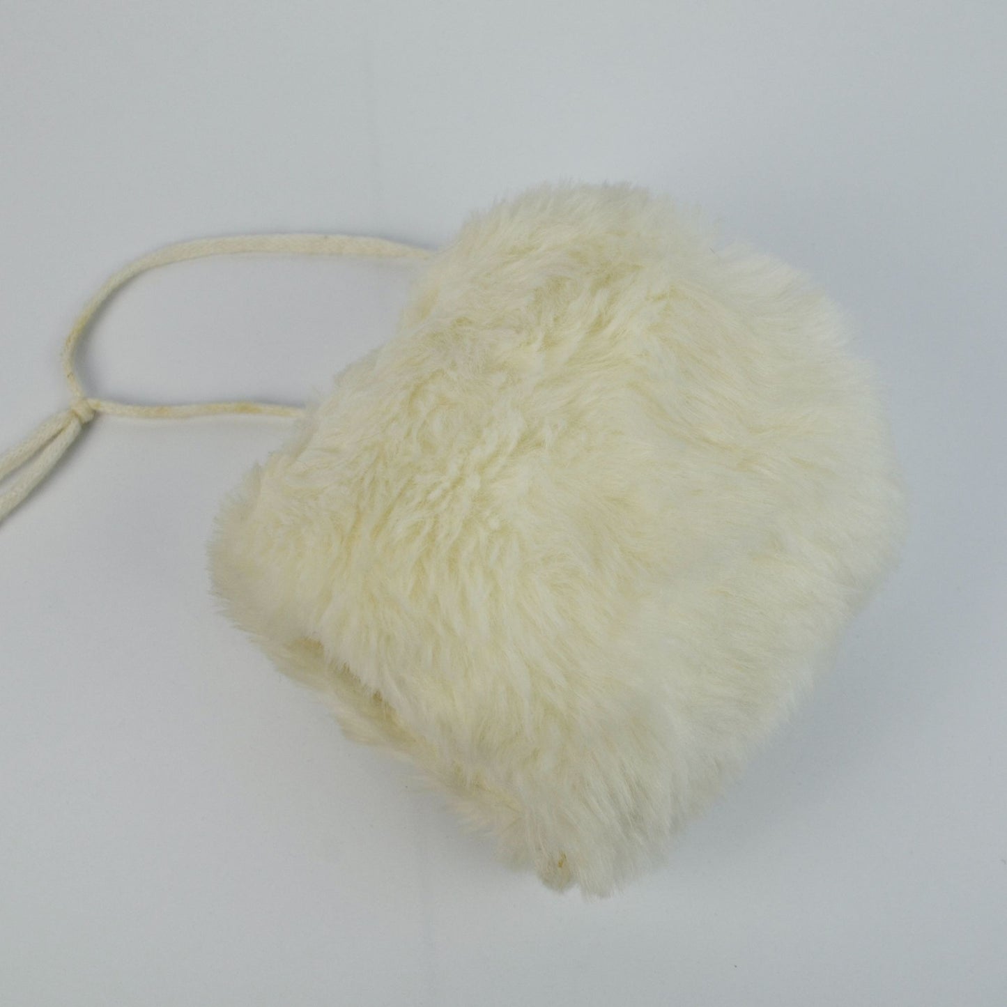 Vintage Child's White Fur Muff with Bow