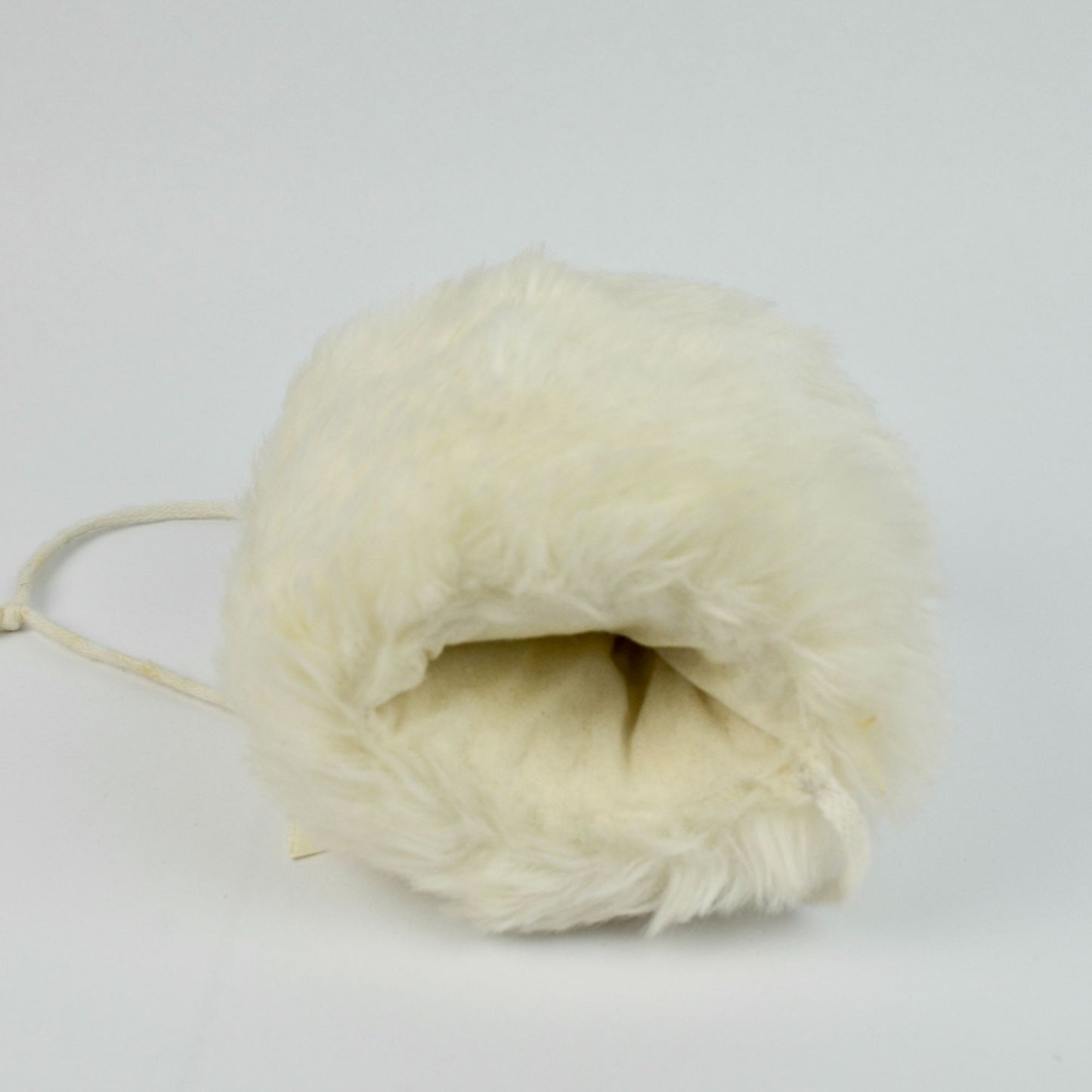 Vintage Child's White Fur Muff with Bow