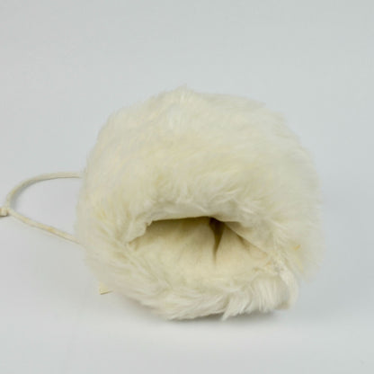 Vintage Child's White Fur Muff with Bow