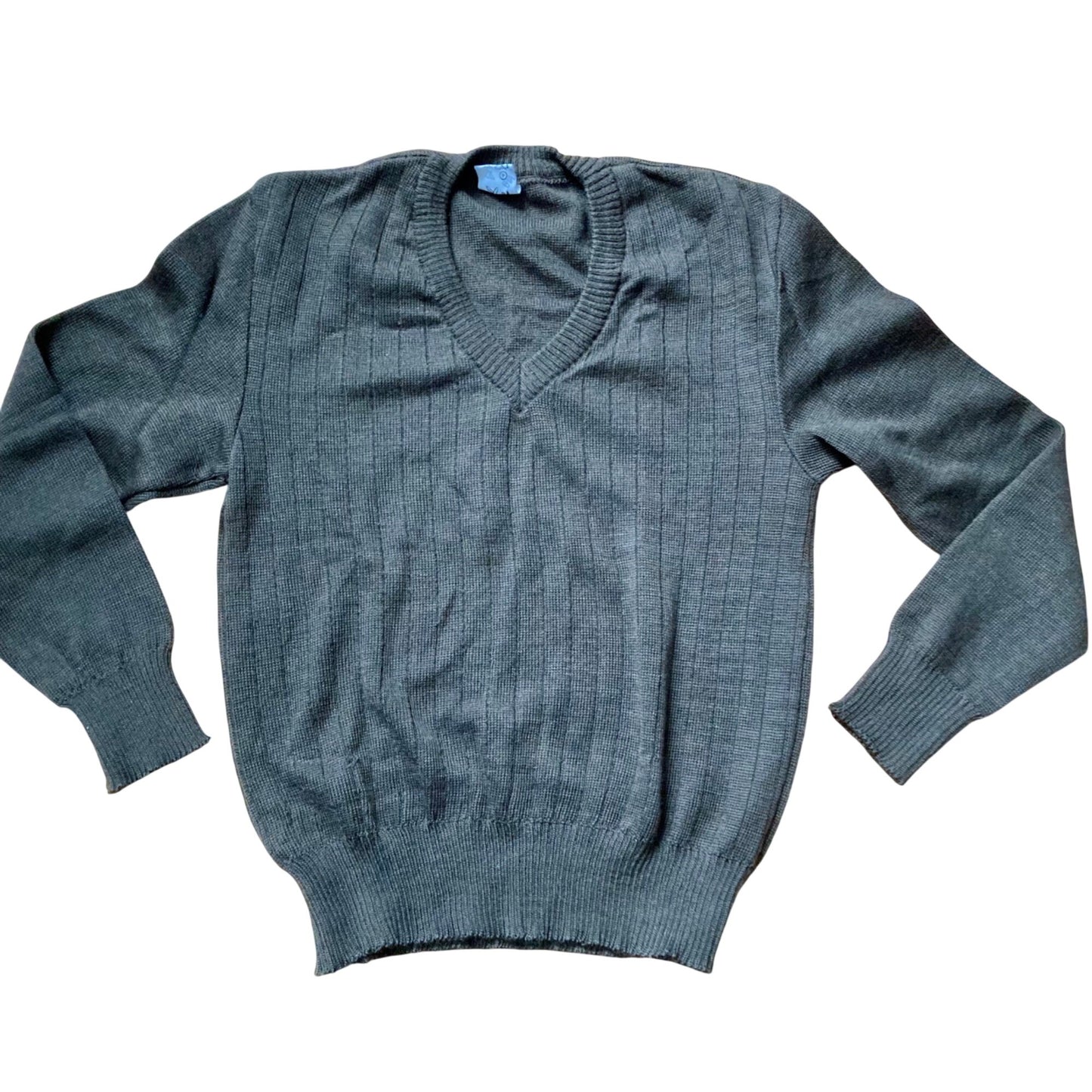 Lot 2 Vintage European Military Wool Sweaters OD Green V-Neck