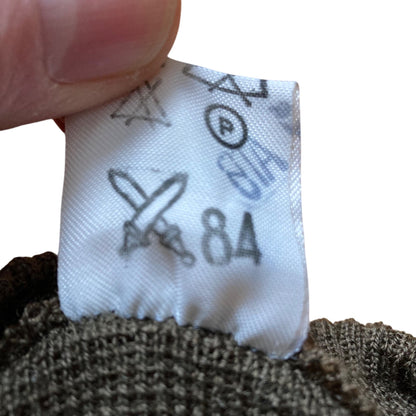 Lot 2 Vintage European Military Wool Sweaters OD Green V-Neck