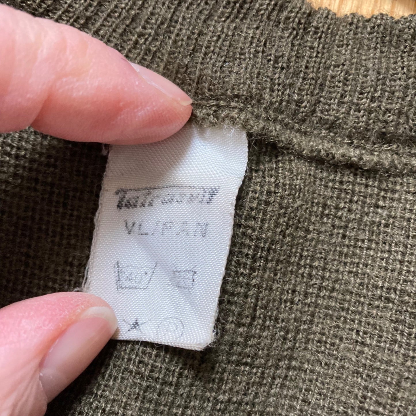 Lot 2 Vintage European Military Wool Sweaters OD Green V-Neck