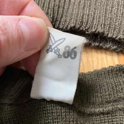 Lot 2 Vintage European Military Wool Sweaters OD Green V-Neck