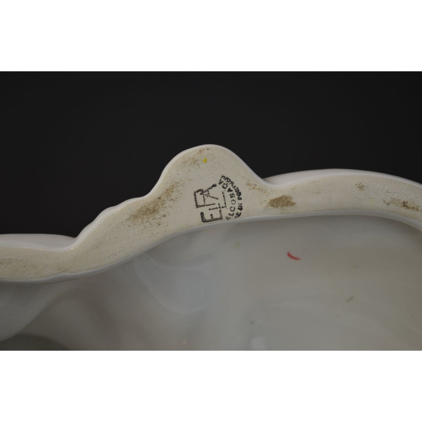 ELPA Portugal Vintage White Cat Green Glass Eyes Figurine 8"