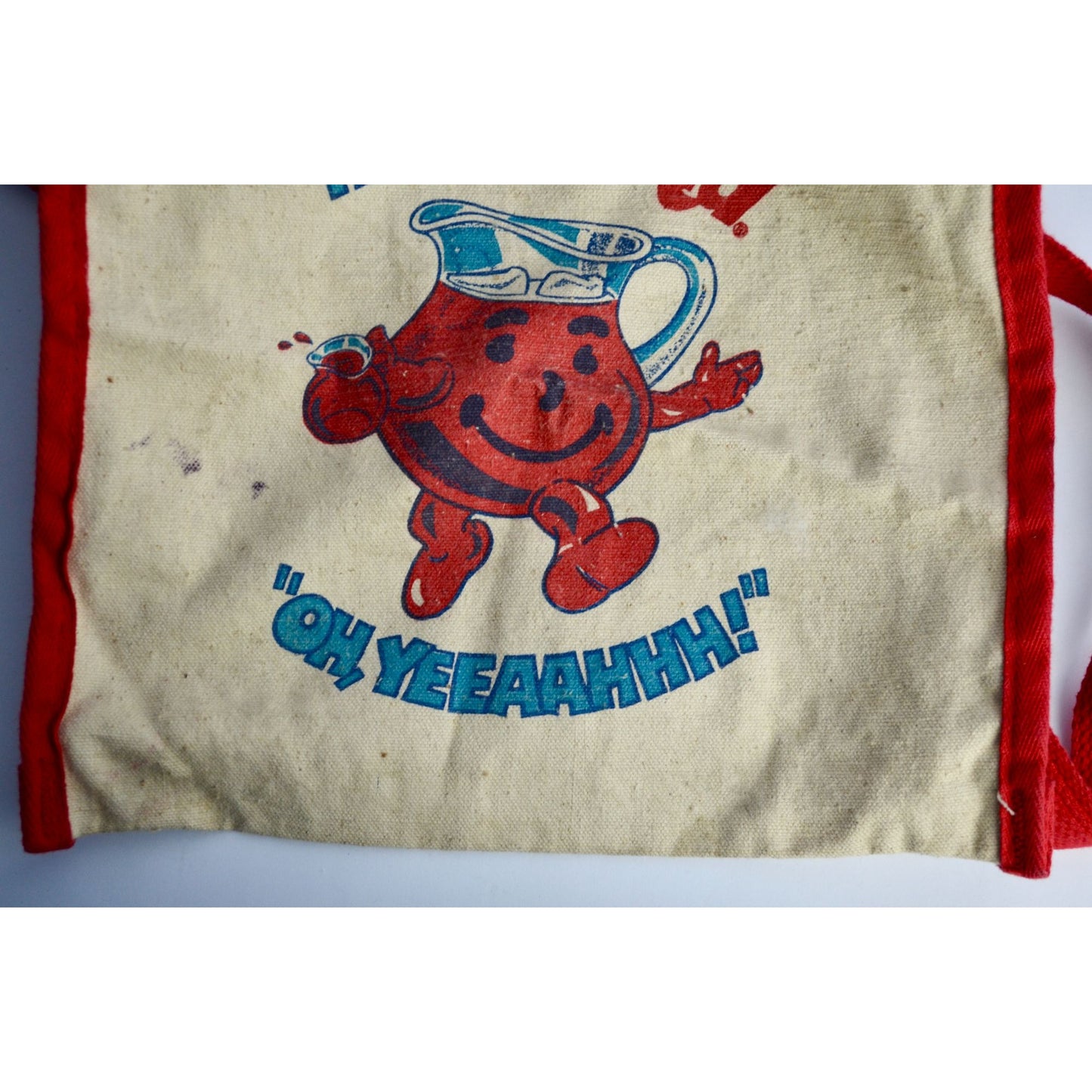 Kool-Aid 1970s Vintage Canvas Backpack White Red