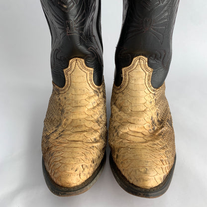 Durango Vintage Python Black Leather Cowboy Boots 9