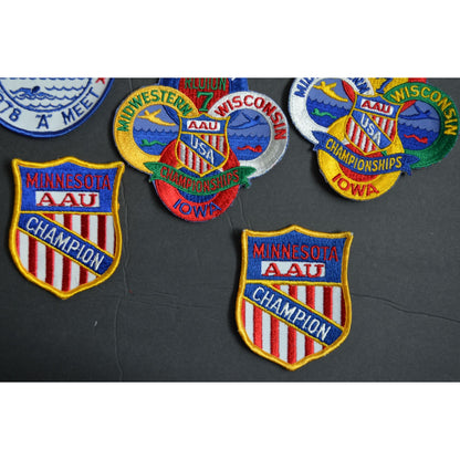 Vintage Minnesota AAU Swimming Champion Patches Lot Red Cross