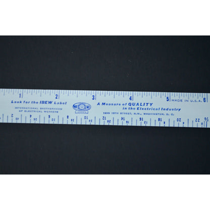 IBEW International Brotherhood of Electrical Workers Metal 6" Ruler Vintage